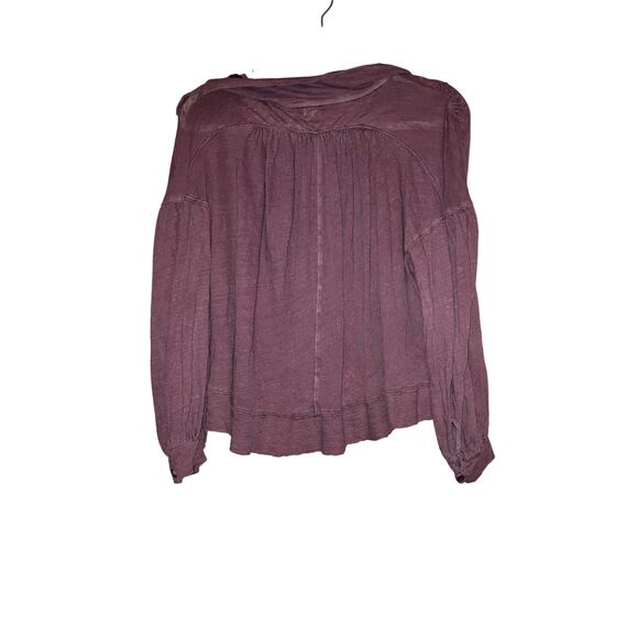 We The Free purple linen blend oversized knit top cropped size XS - Picture 6 of 7